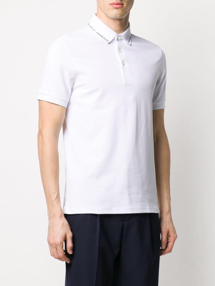 Camisa Polo Armani Emporio Collar Logo Hombre Blancas | M07DRIL7