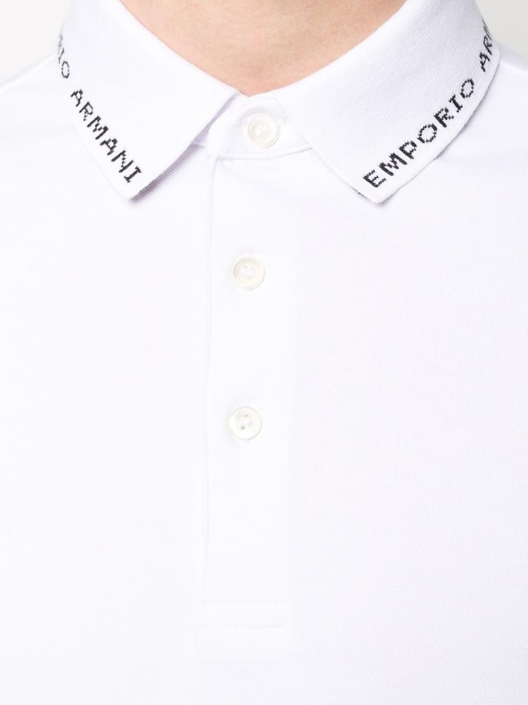 Camisa Polo Armani Emporio Collar Logo Hombre Blancas | M07DRIL7