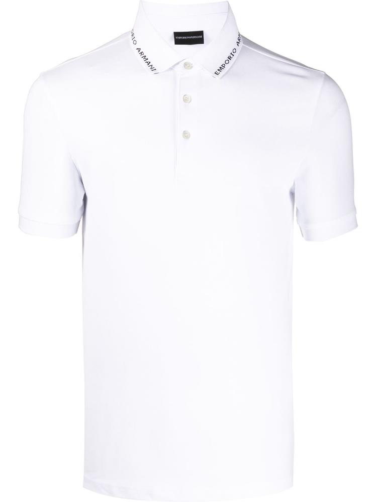 Camisa Polo Armani Emporio Collar Logo Hombre Blancas | M07DRIL7