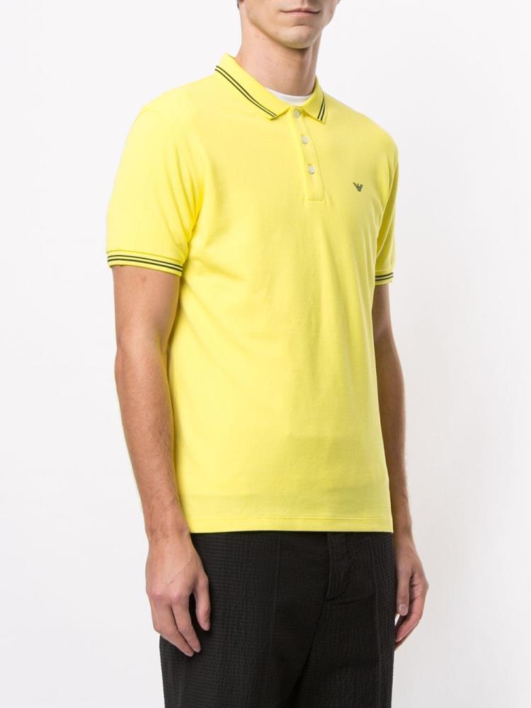 Camisa Polo Armani Emporio Embroidered Logo Hombre Amarillo | TXBPBWIN