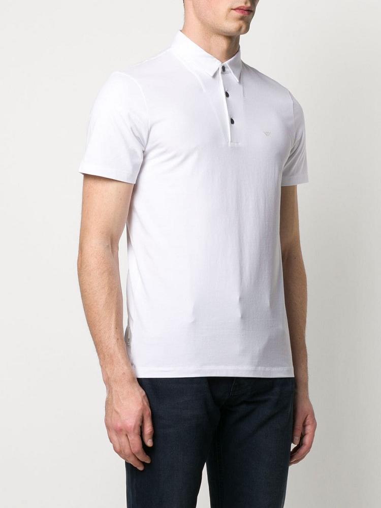 Camisa Polo Armani Emporio Logo Patch Hombre Blancas | 9E7FFA47