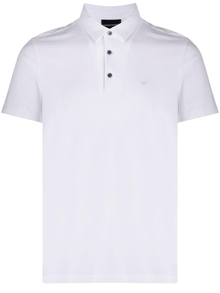 Camisa Polo Armani Emporio Logo Patch Hombre Blancas | 9E7FFA47