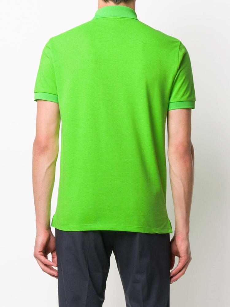 Camisa Polo Armani Emporio Logo Patch Hombre Verde | H2ICVQGX