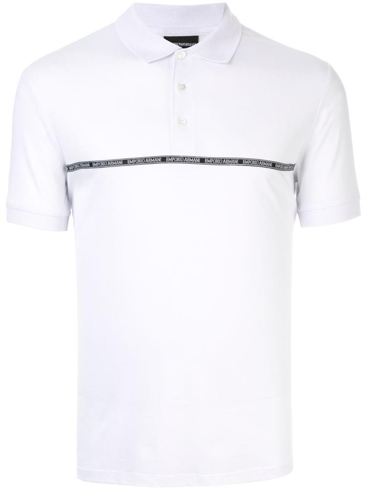 Camisa Polo Armani Emporio Logo Tape Hombre Blancas | R2JEBCPL