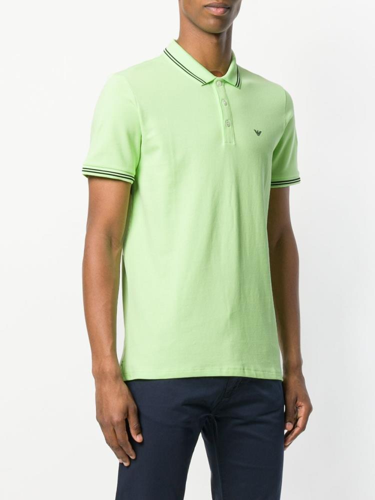 Camisa Polo Armani Emporio Logoed Hombre Verde | TOJT0U0K