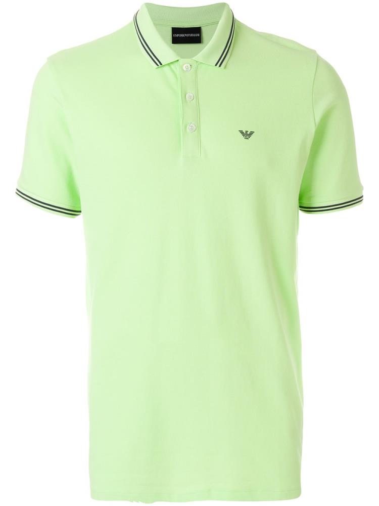 Camisa Polo Armani Emporio Logoed Hombre Verde | TOJT0U0K