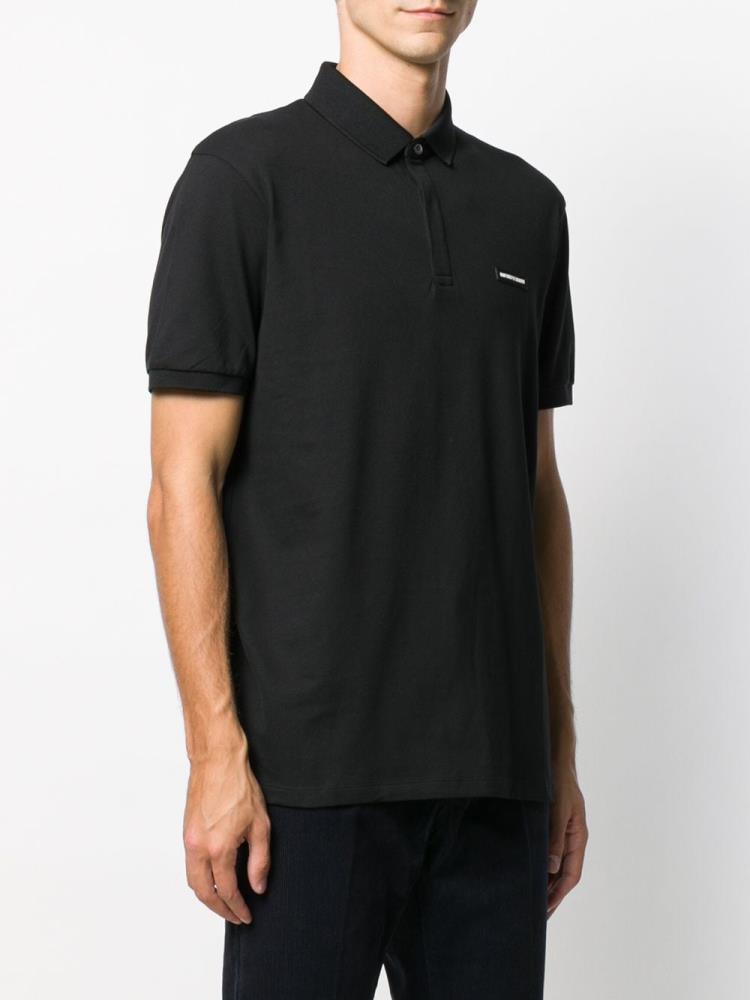 Camisa Polo Armani Emporio Patch Detail Hombre Negras | TY5U74OJ