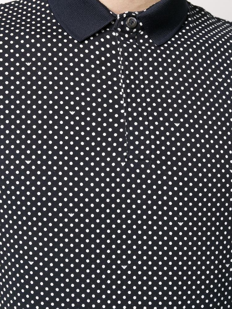 Camisa Polo Armani Emporio Polka Dot Print Hombre Azules | 2NMAI243