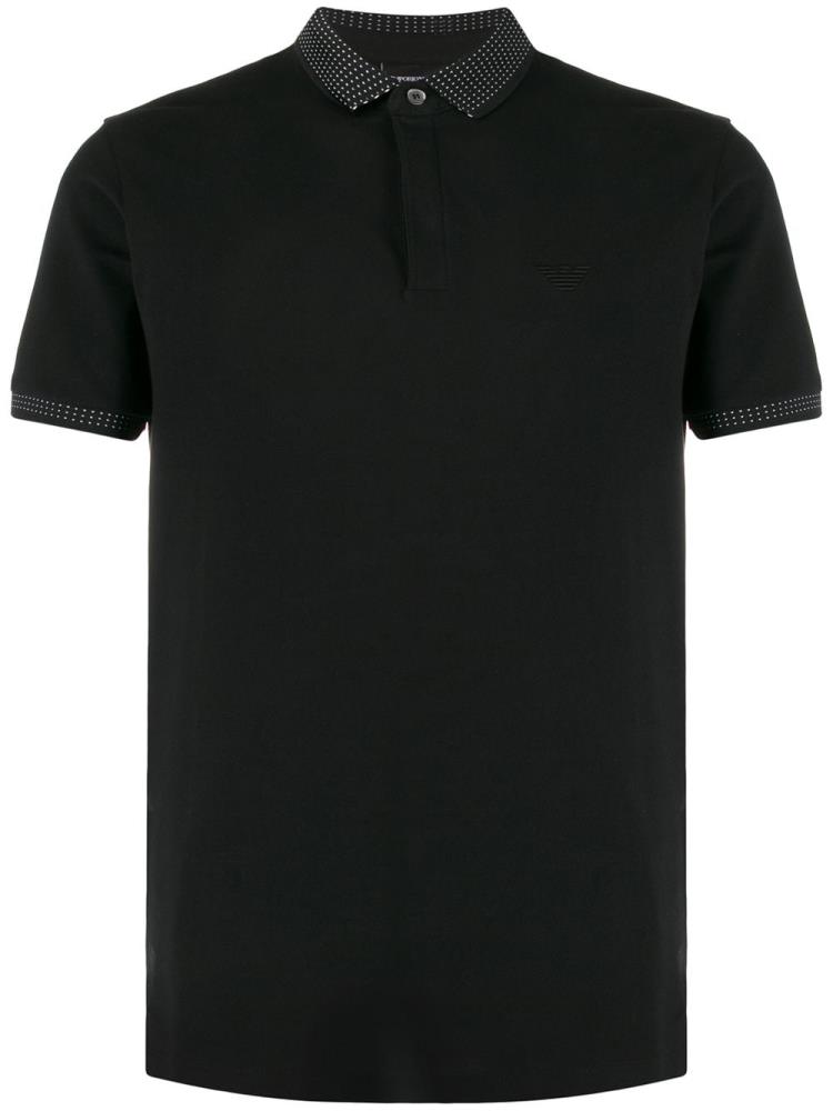 Camisa Polo Armani Emporio Polka Dot Collar Hombre Negras | XPLIOXOY