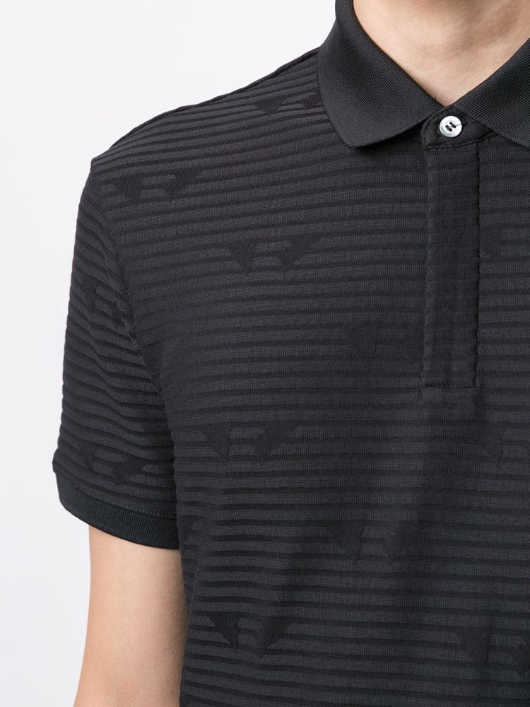 Camisa Polo Armani Emporio Striped Hombre Negras | HG6FO408