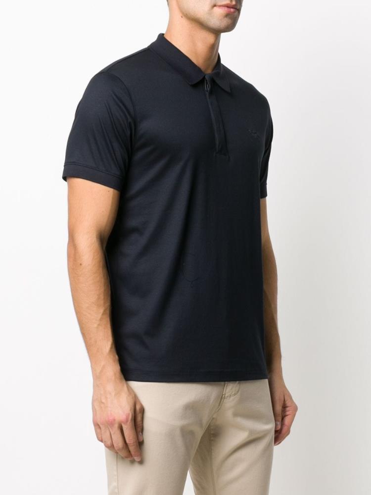 Camisa Polo Armani Emporio Zipped Hombre Azules | QBLJ05L9