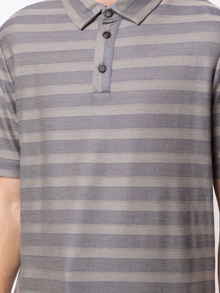 Camisa Polo Giorgio Armani Striped Hombre Gris Azules | 1JPAU64W