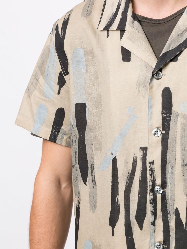 Camisas Armani Emporio Abstract Print Hombre Beige | DDJCNQ48