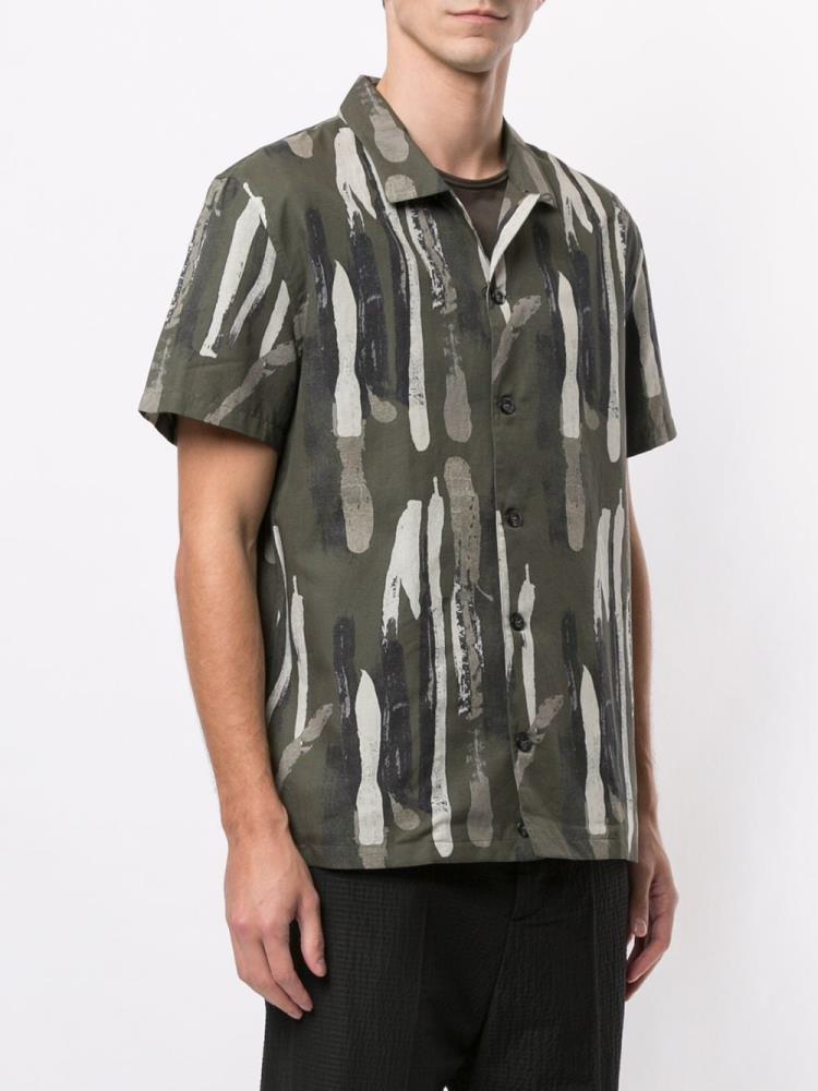 Camisas Armani Emporio Abstract Print Hombre Verde | R9IKB3XM