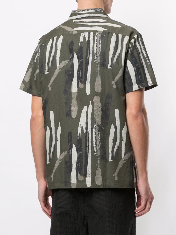 Camisas Armani Emporio Abstract Print Hombre Verde | R9IKB3XM