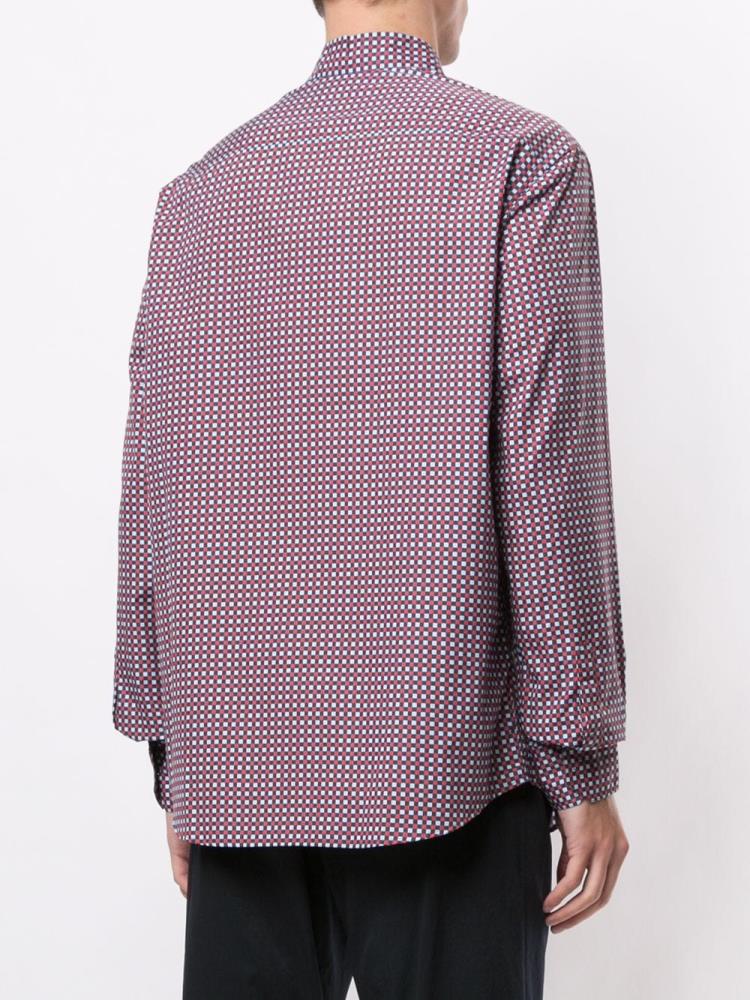 Camisas Armani Emporio Check Print Zipped Hombre Multicolor | 3JXKX4BT