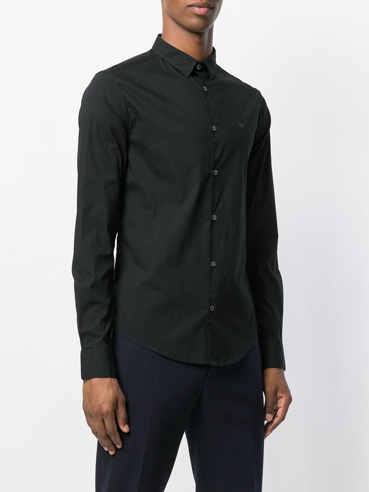 Camisas Armani Emporio Classic Button Down Hombre Negras | WN5FDDLO