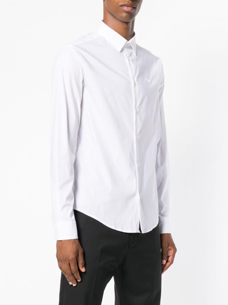 Camisas Armani Emporio Classic Logo Hombre Blancas | R1K1RJE5