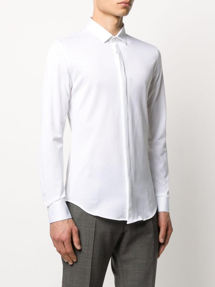 Camisas Armani Emporio Concealed Fijacion Hombre Blancas | SZ5WG20W