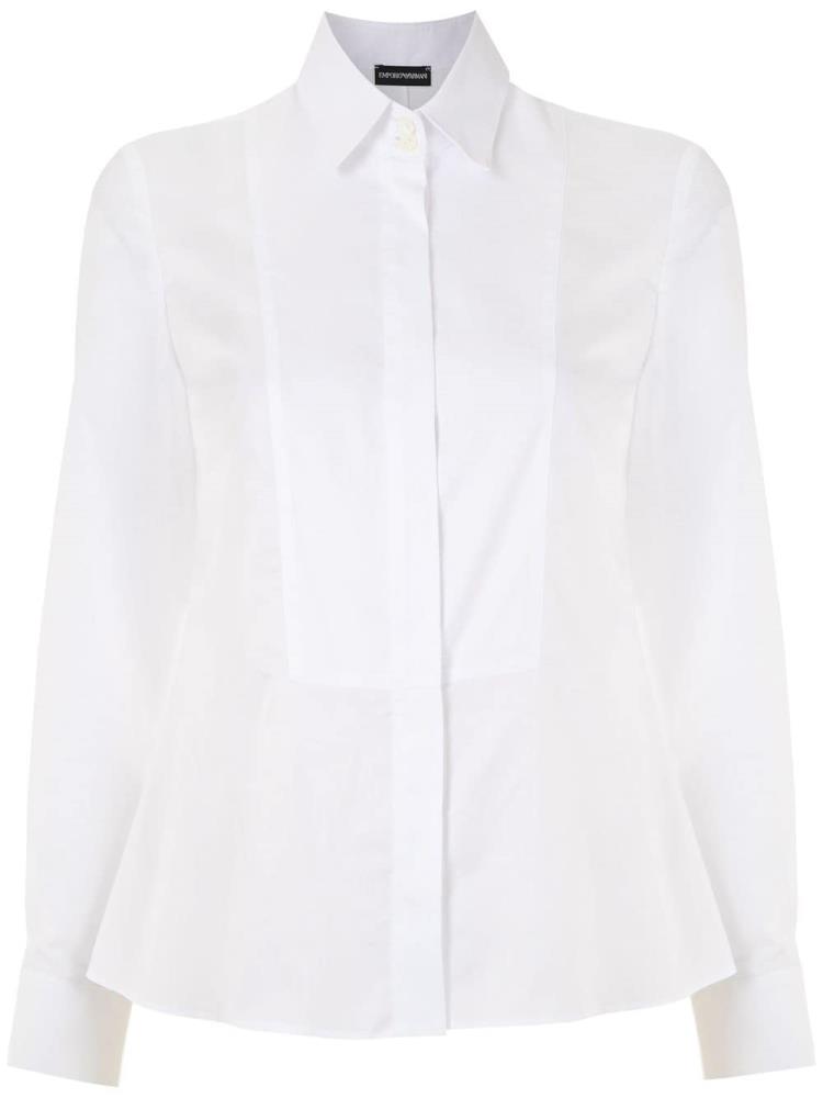 Camisas Armani Emporio Contrast Bib Mujer Blancas | LMRRO631