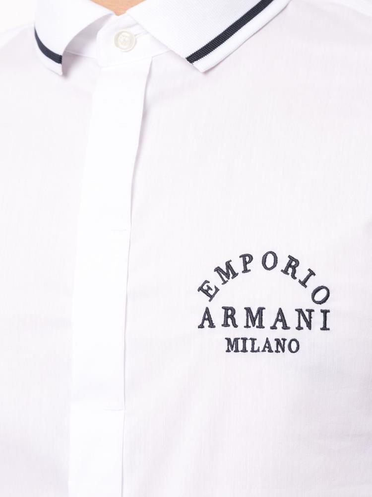 Camisas Armani Emporio Contrast Collar Logo Hombre Blancas | 0U1529MM