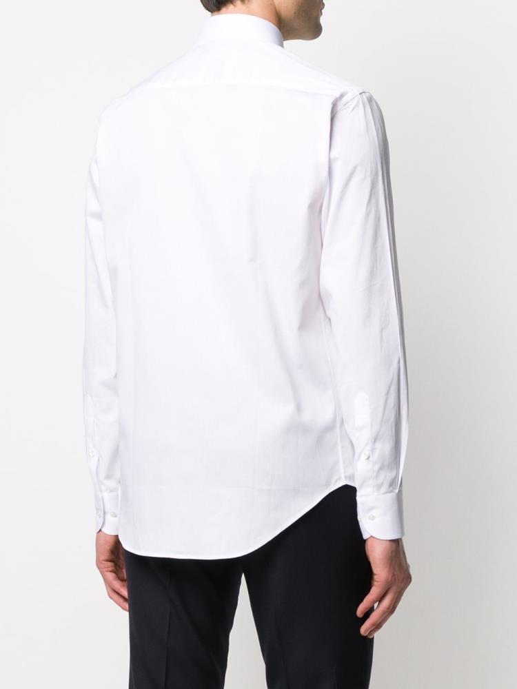 Camisas Armani Emporio Long Sleeve Fitted Hombre Blancas | G7M8UKZ9