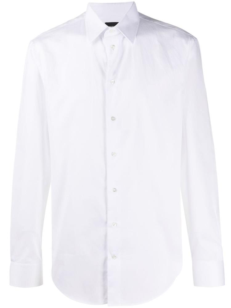 Camisas Armani Emporio Long Sleeve Fitted Hombre Blancas | G7M8UKZ9