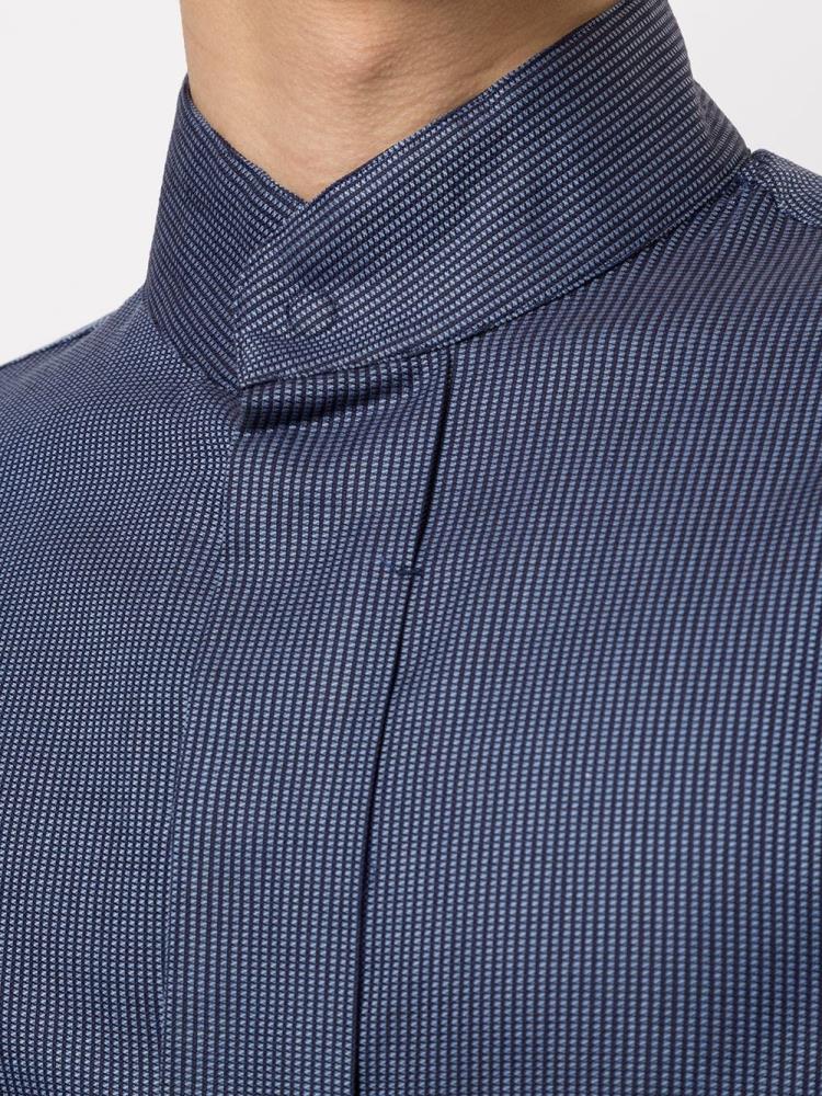 Camisas Armani Emporio Mandarin Collar Hombre Azules | 15KYPV1C