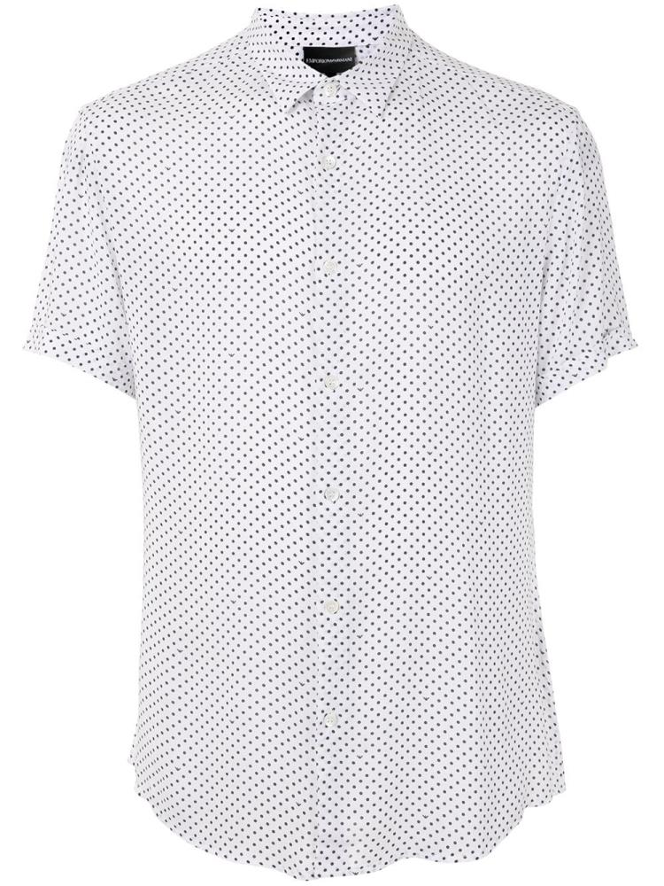 Camisas Armani Emporio Polka Dot Hombre Blancas | 7HX75VJH