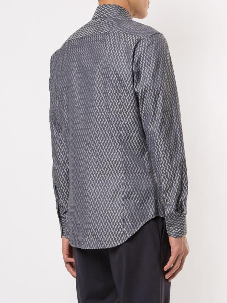 Camisas Giorgio Armani Chevron Print Hombre Gris | ULIO8RWH