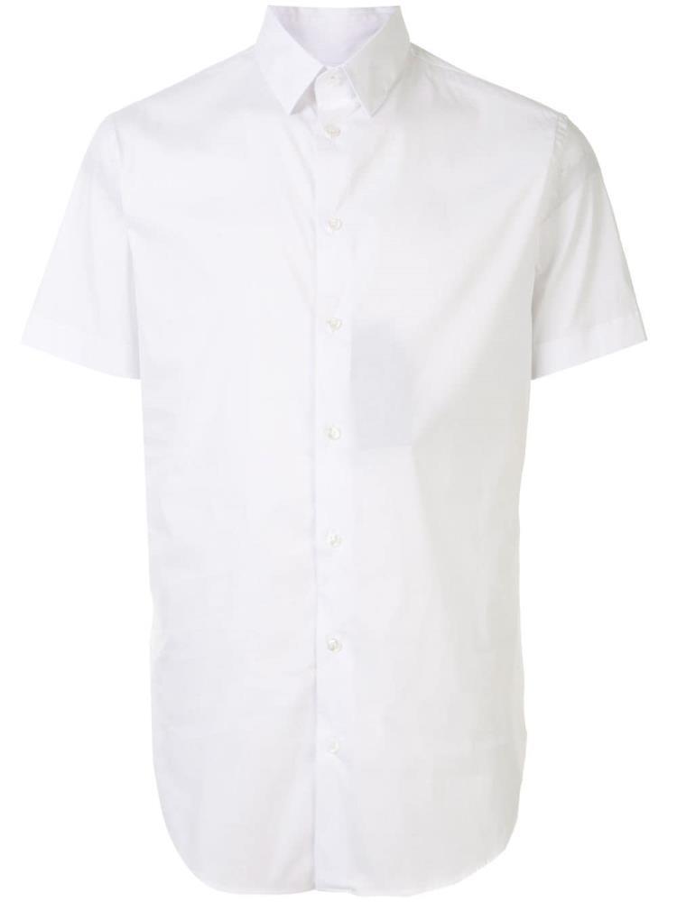 Camisas Giorgio Armani Corta Sleeve Fitted Hombre Blancas | YI9KUZ28