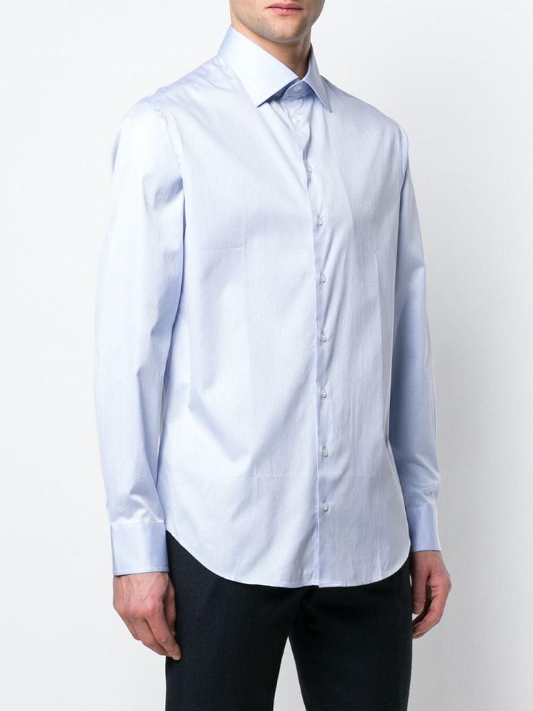 Camisas Giorgio Armani Cutaway Collar Hombre Azules | SMSRMWPL