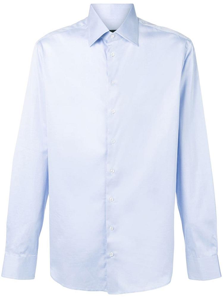 Camisas Giorgio Armani Cutaway Collar Hombre Azules | SMSRMWPL