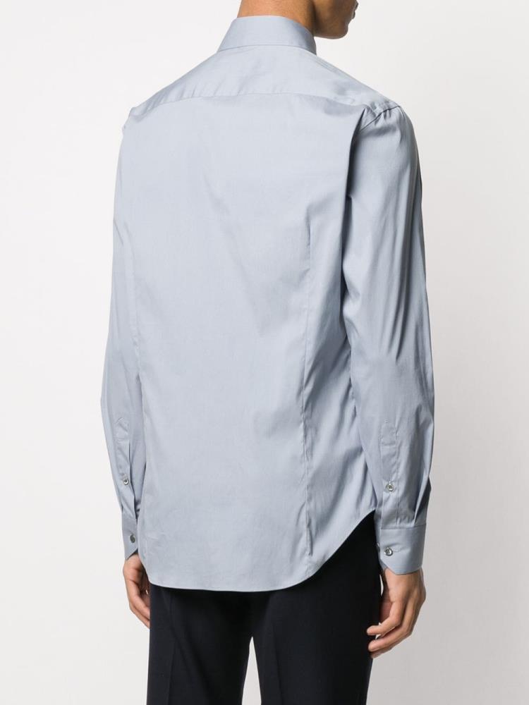 Camisas Giorgio Armani Long Sleeve Fitted Hombre Azules | P9ST95JE