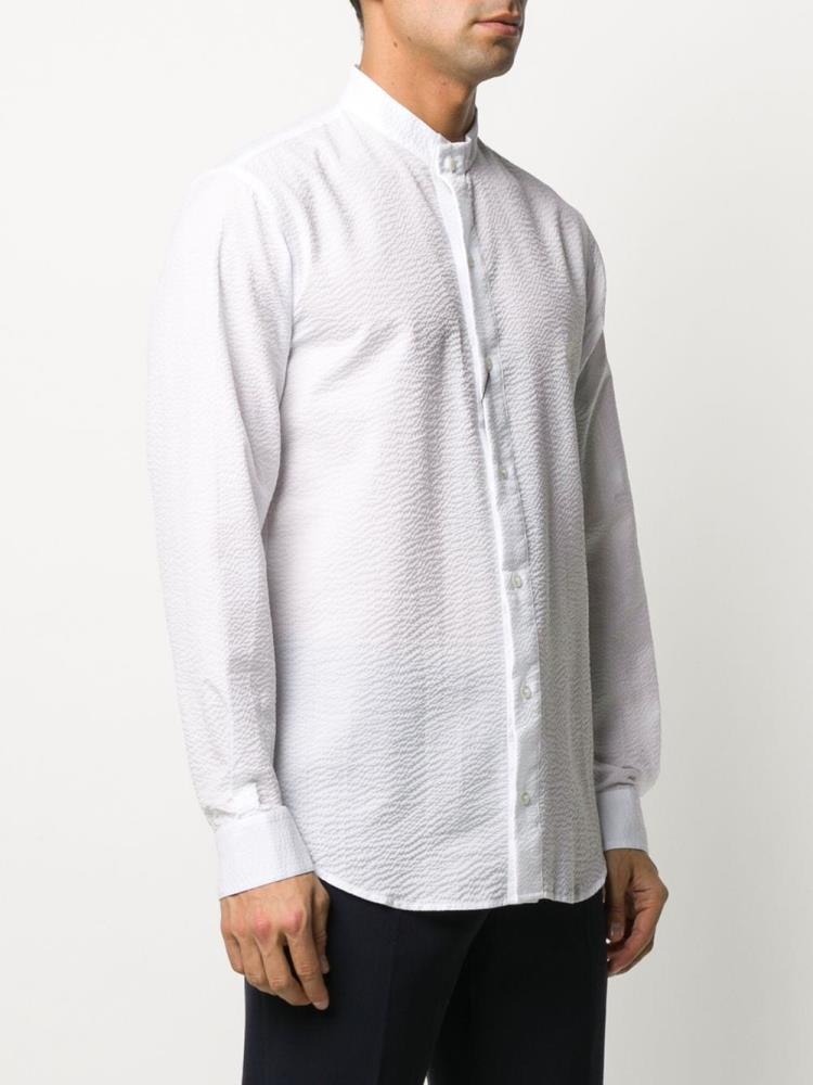 Camisas Giorgio Armani Mandarin Collar Textured Hombre Blancas | YKJYOGW2