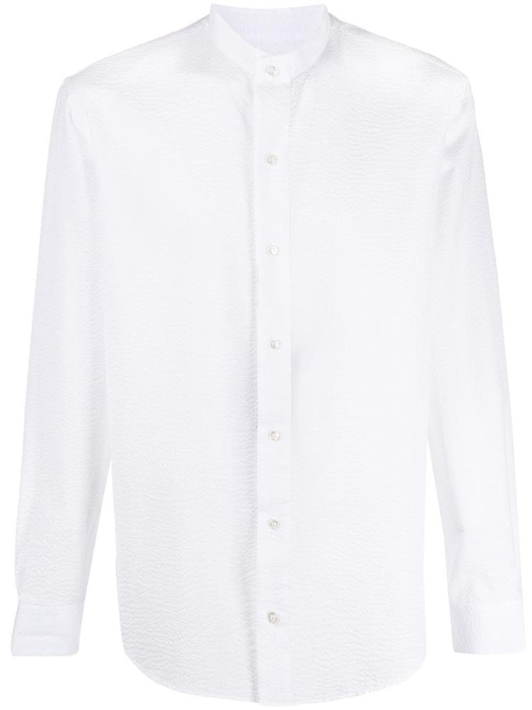 Camisas Giorgio Armani Mandarin Collar Textured Hombre Blancas | YKJYOGW2