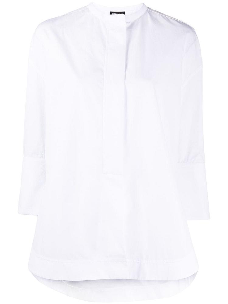 Camisas Giorgio Armani Oversized Cropped Sleeve Mujer Blancas | EKQQN551