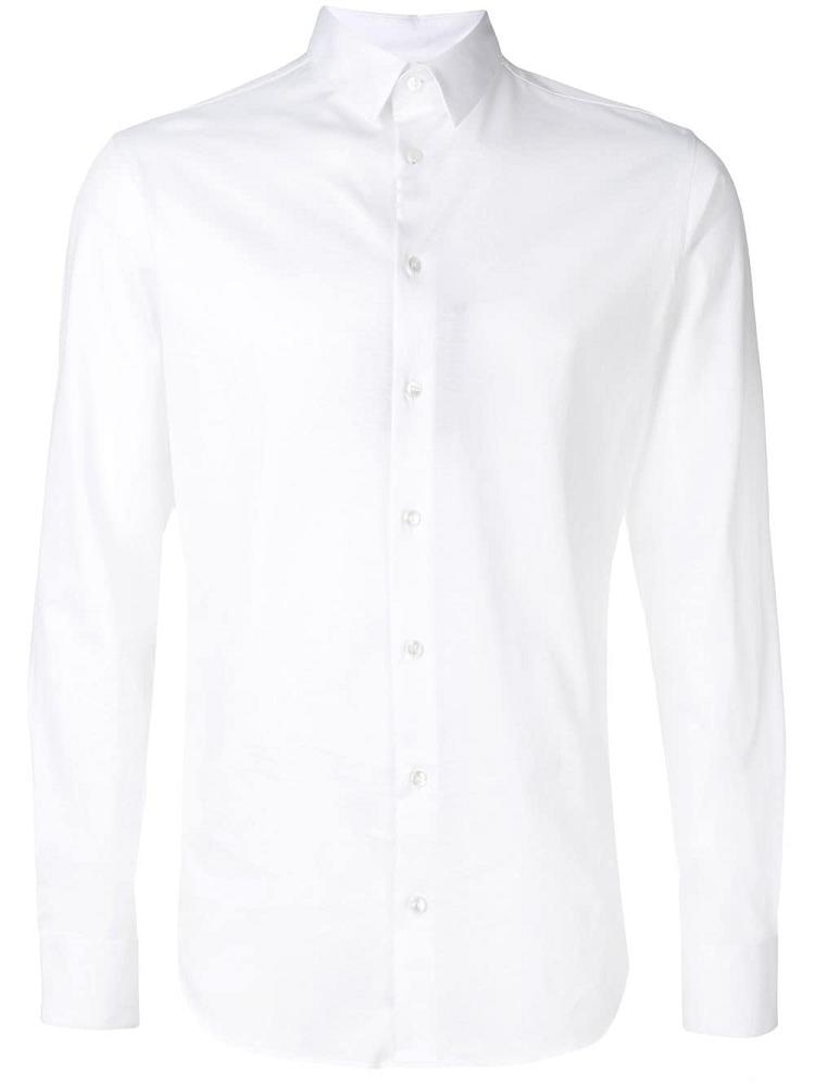 Camisas Giorgio Armani Plain Button Hombre Blancas | 8PV0Z1MV