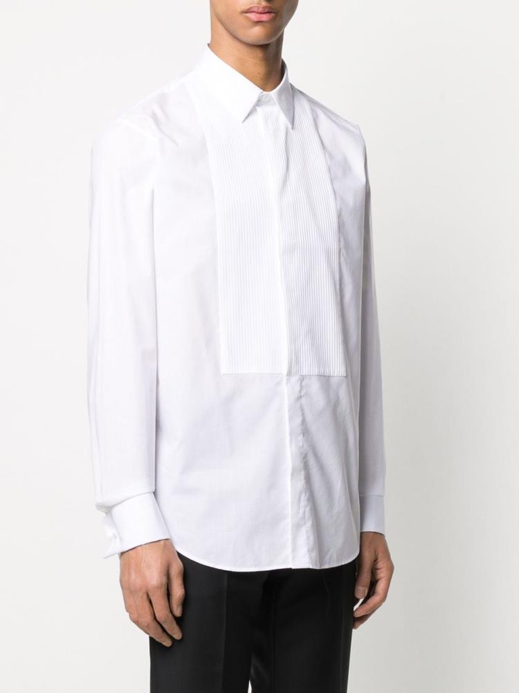 Camisas Giorgio Armani Pleated Bib Formal Hombre Blancas | C8QYU416