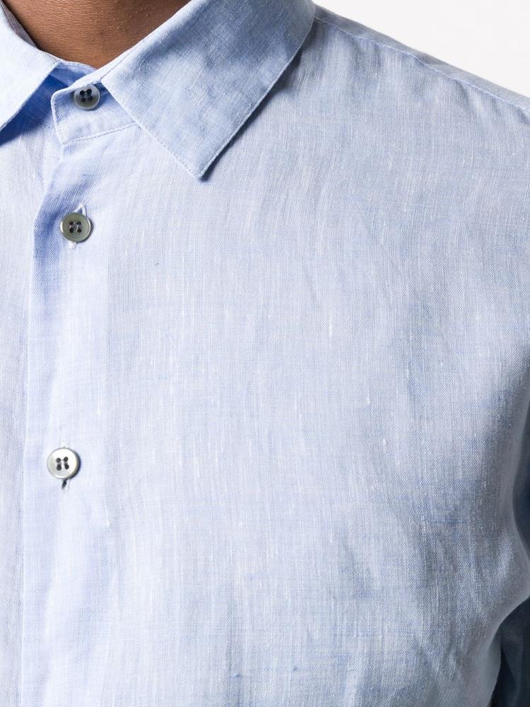 Camisas Giorgio Armani Pointed Collar Hombre Azules | M4CMF2HP