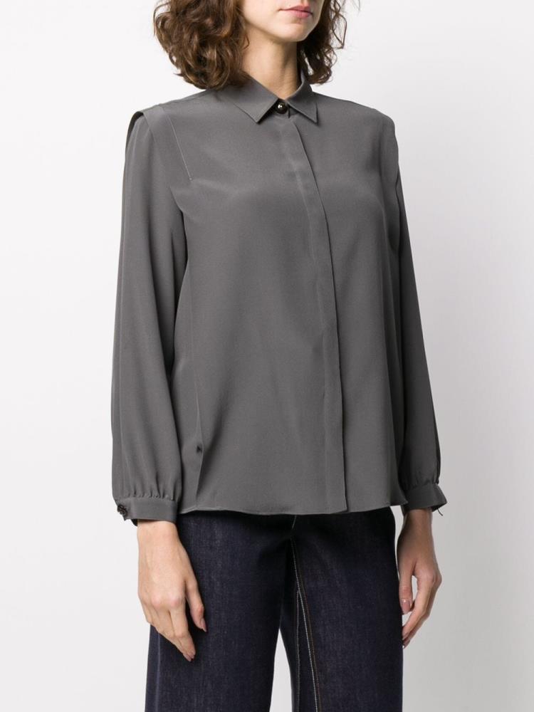 Camisas Giorgio Armani Relaxed Fit Mujer Gris | FJ0ILJ6I