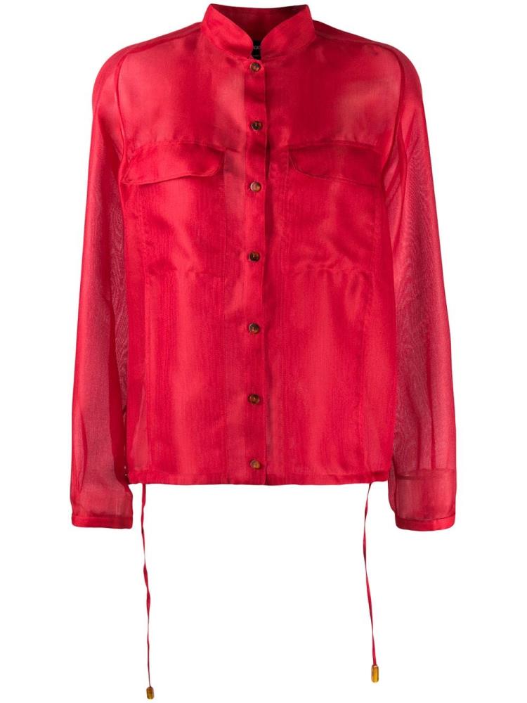 Camisas Giorgio Armani Sheer Drawstring Mujer Rojas | H86WS8XU