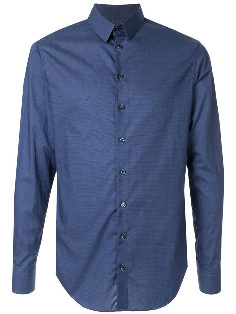 Camisas Giorgio Armani Slim Fit Classic Hombre Azules | HRYQIPKO