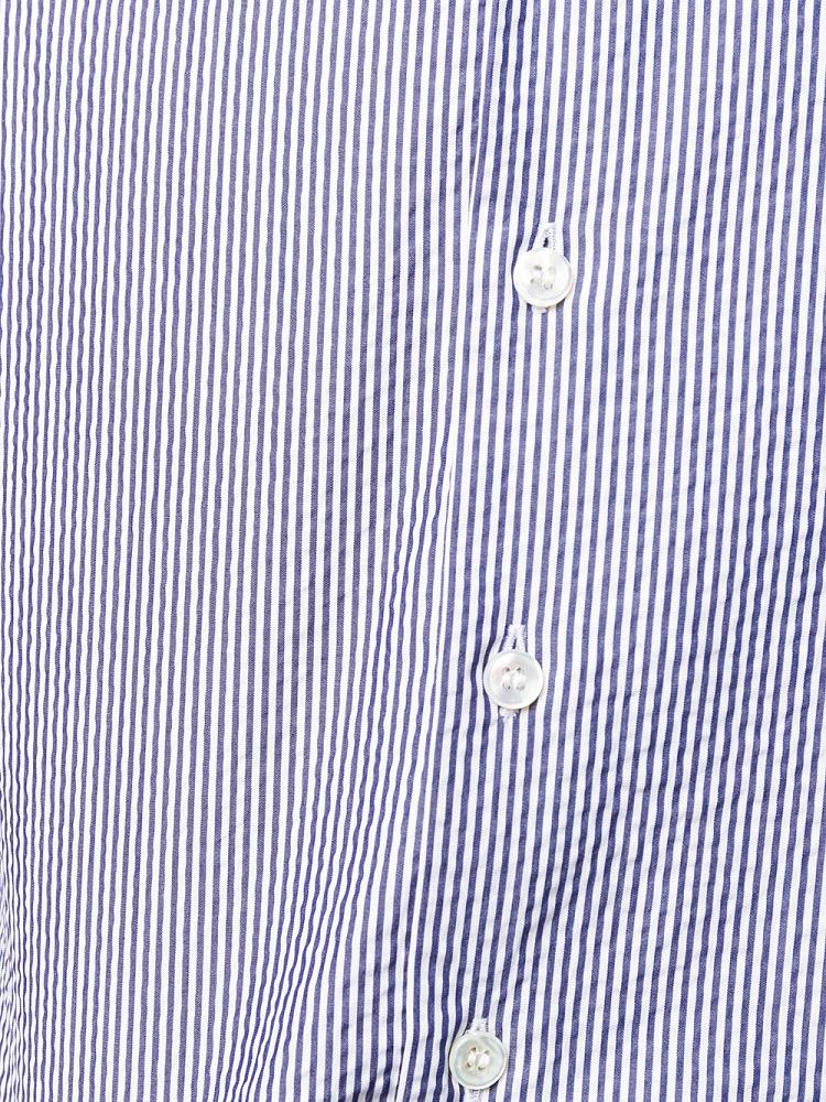 Camisas Giorgio Armani Striped Print Long Sleeve Hombre Blancas Azules | I825P01W