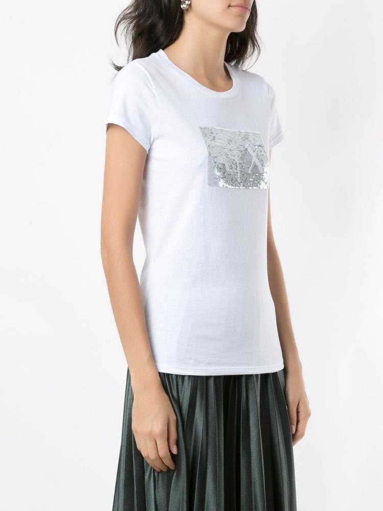 Camiseta Armani Exchange Logo Print Mujer Blancas | G06J1UC0