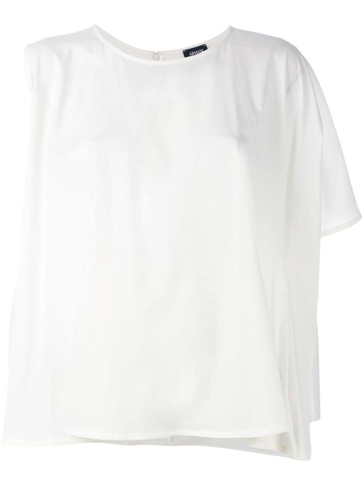 Camiseta Armani Jeans Asymmetric Mujer Blancas | KFLD2UNJ