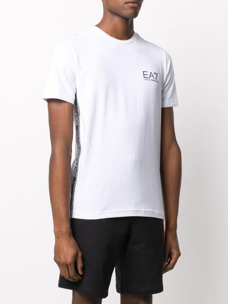 Camiseta Ea7 Emporio Armani Crew Neck Logo Tape Hombre Blancas | OFCMG9B0