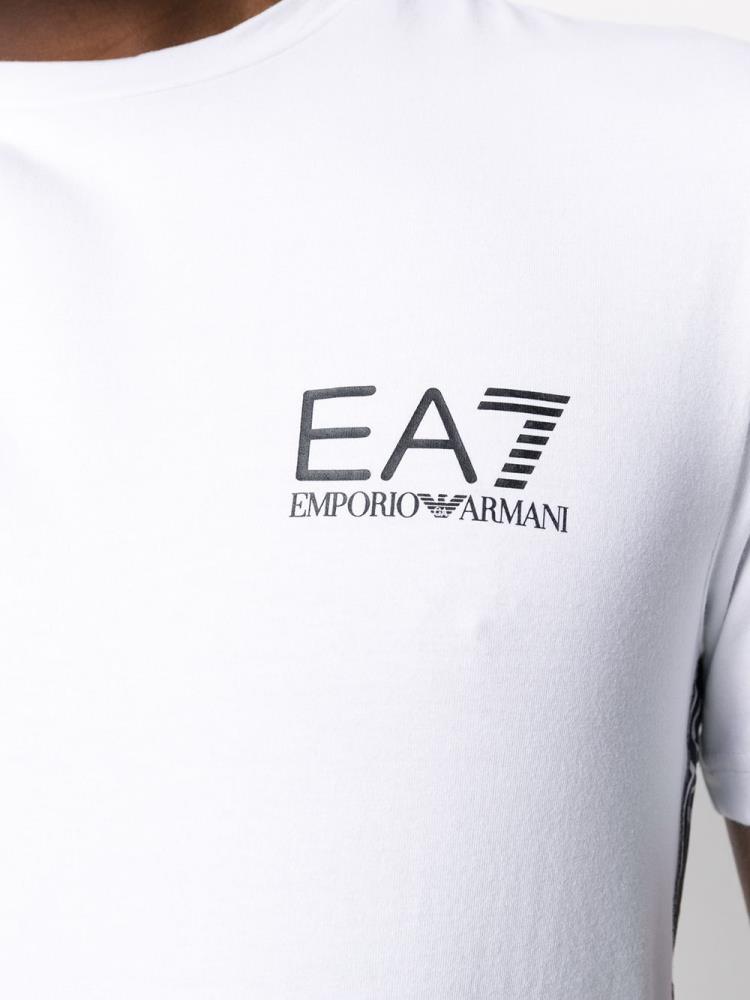 Camiseta Ea7 Emporio Armani Crew Neck Logo Tape Hombre Blancas | OFCMG9B0