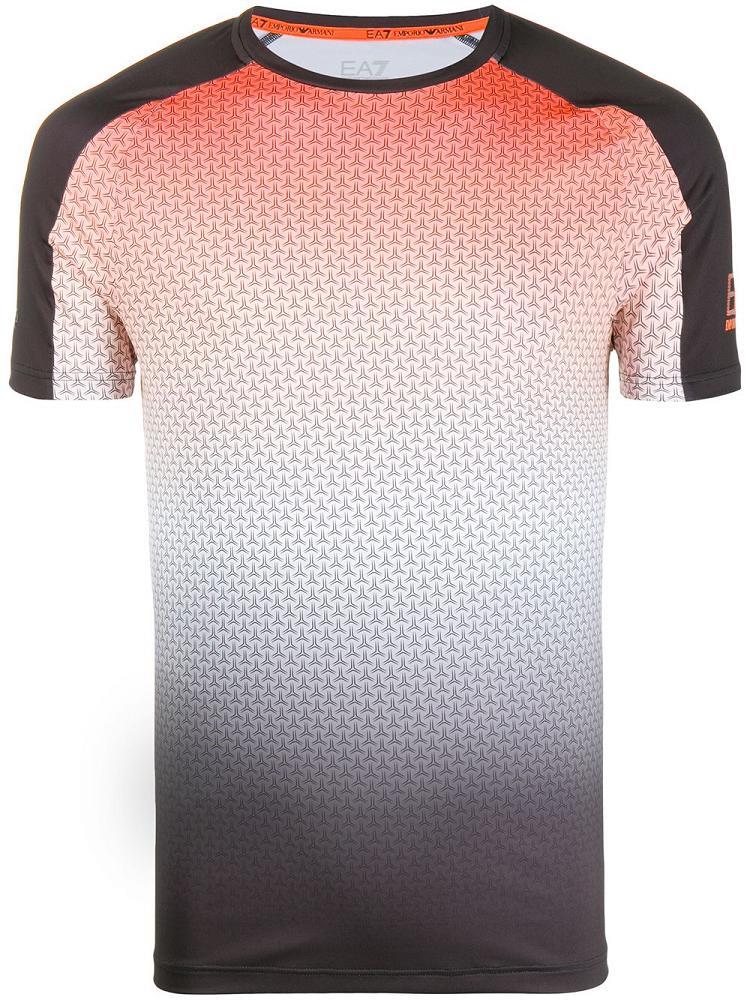 Camiseta Ea7 Emporio Armani Faded Effect Patterned Hombre Negras | R4UMUJJD