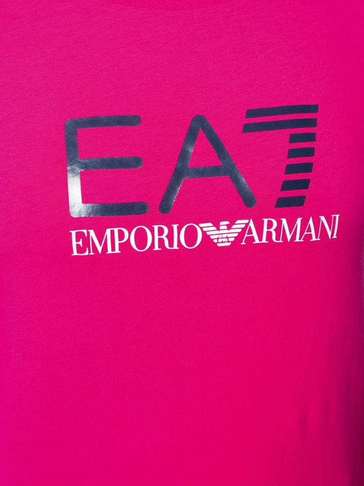 Camiseta Ea7 Emporio Armani Fitted Logo Print Mujer Rosas | HJXN33N7